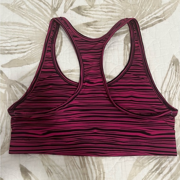 Emily B  Vibrant Pink Striped Sports Bra - Picture 2 of 3